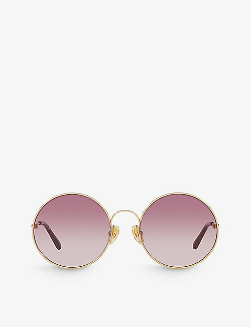 CHLOE: CC0016S round-frame metal sunglasses