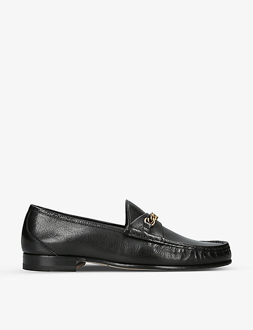 TOM FORD: York chain-embellished leather loafers