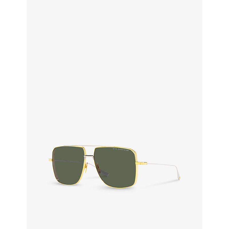 Shop Dita Women's D4000432 Dubsystem Square-frame Metal Sunglasses