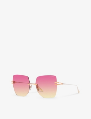 Shop Dita Women's D4000434 Embra Square-frame Metal Sunglasses