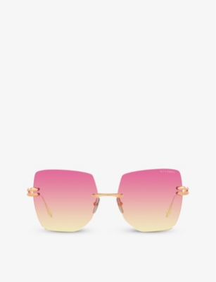 DITA: D4000434 Embra square-frame metal sunglasses