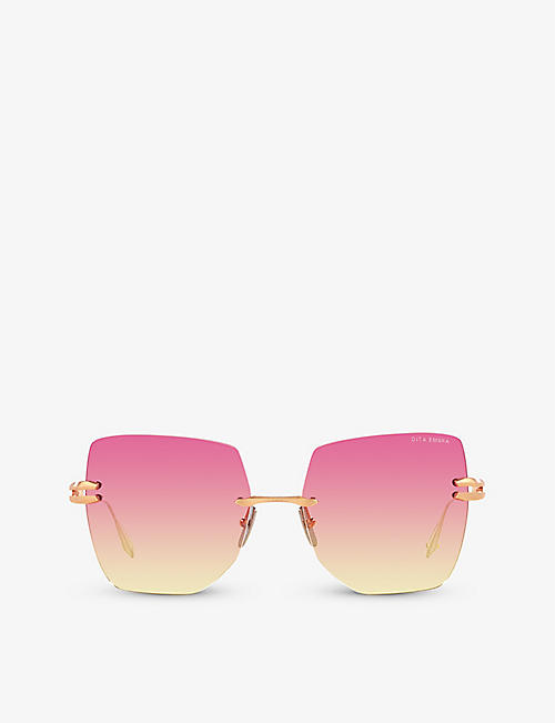 DITA: D4000434 Embra square-frame metal sunglasses