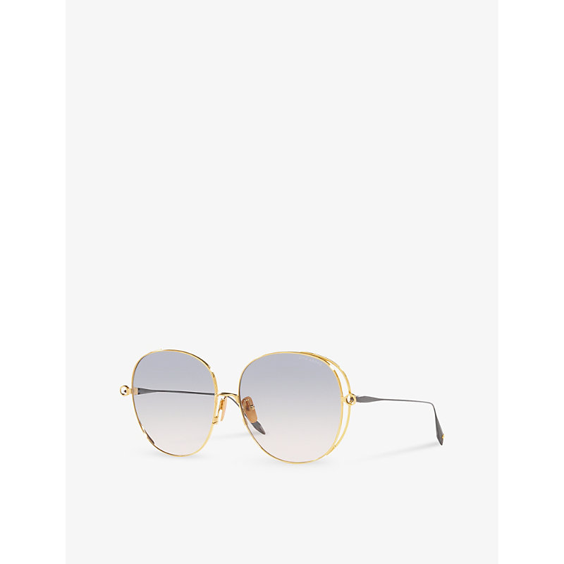 Shop Dita Women's D4000431 Arohz Round-frame Metal Sunglasses