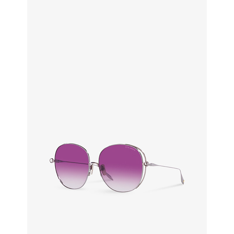 Shop Dita Women's D4000431 Arohz Round-frame Metal Sunglasses