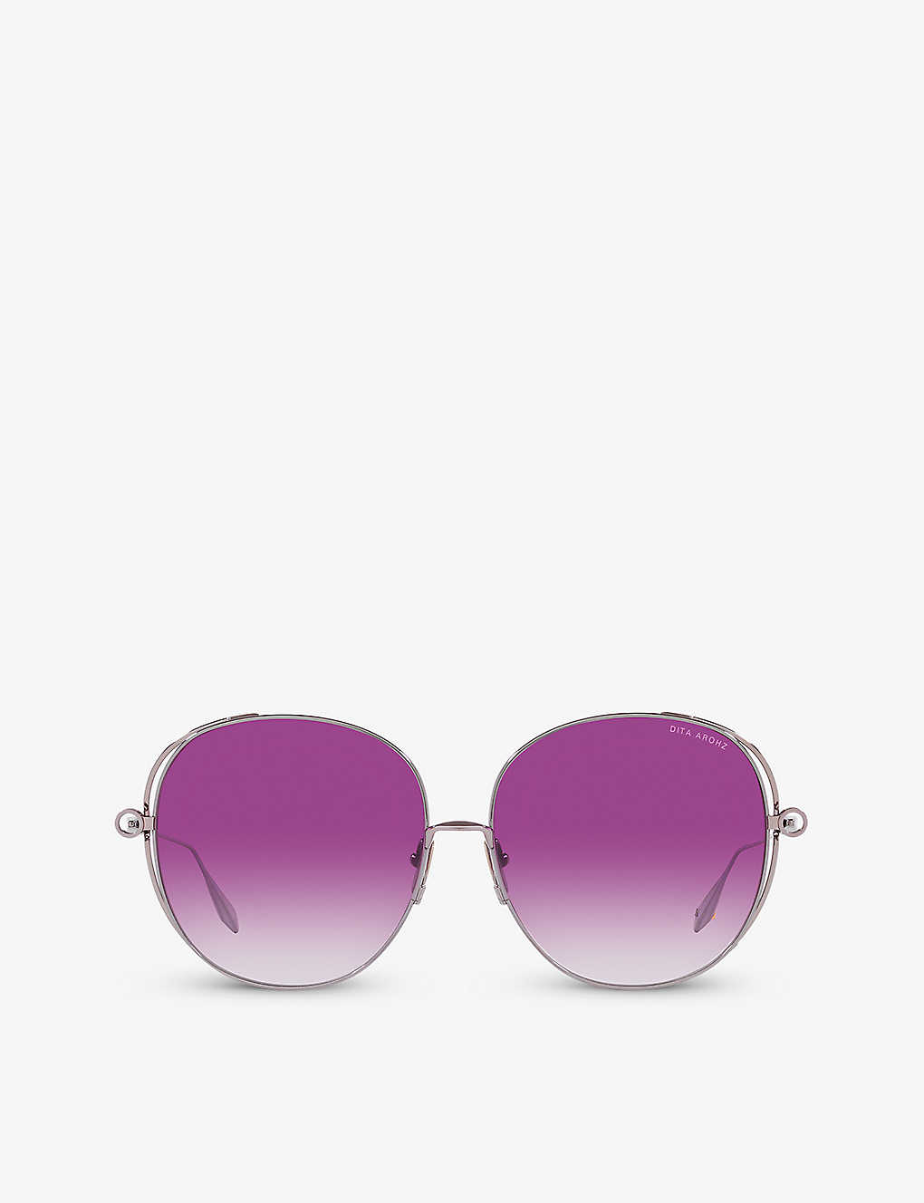 Dita Womens D4000431 Arohz Round-frame Metal Sunglasses