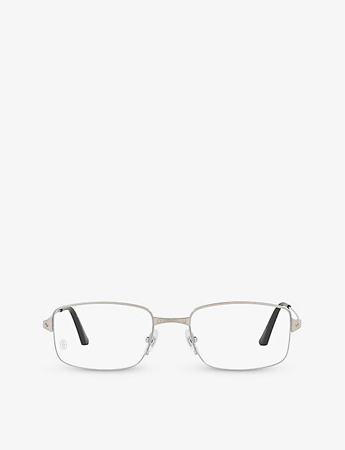 CARTIER: 6L001658 CT0406O rectangle-frame titanium glasses