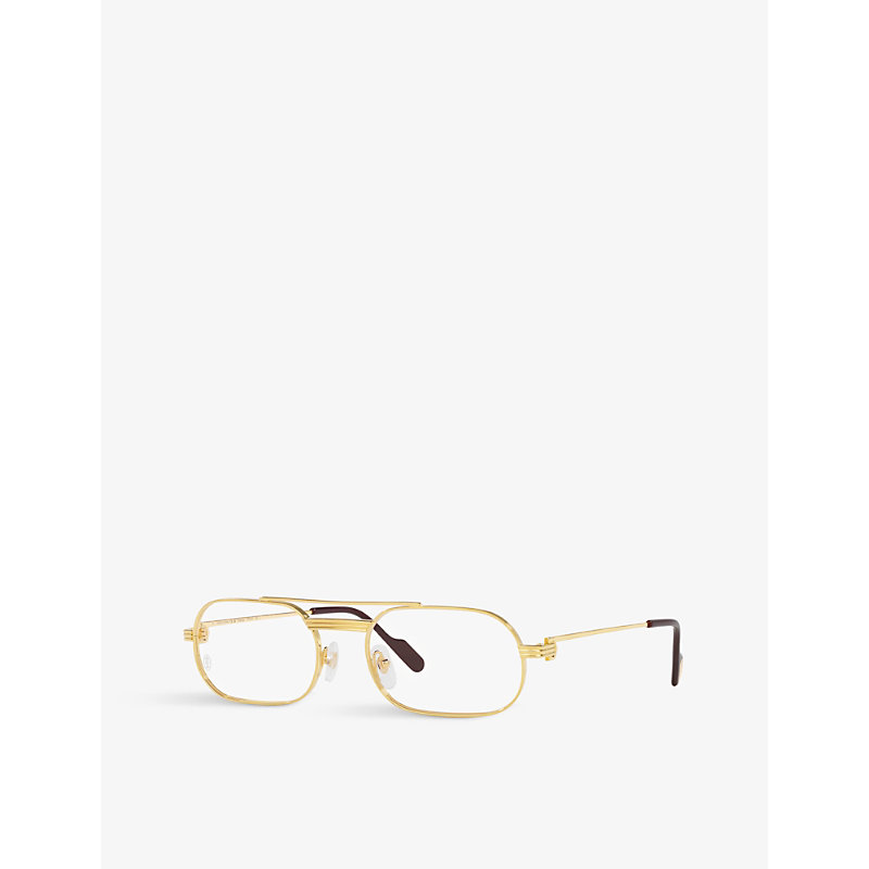 Shop Cartier 6l001647 Ct0410o Rectangle-frame Metal Optical Glasses