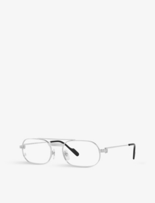 Cartier Womens 6l001647 Ct0410o Rectangle-frame Titanium Glasses