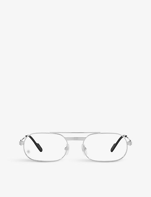CARTIER: 6L001647 CT0410O rectangle-frame titanium glasses