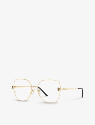 Shop Cartier Ct0417o Rectangle-frame Metal Optical Glasses