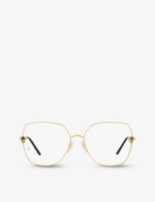 CARTIER: CT0417O rectangle-frame metal optical glasses