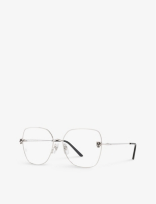 Shop Cartier 6l001650 Ct0417o Rectangle-frame Metal Sunglasses