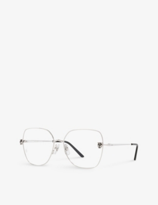 Cartier Womens 6l001650 Ct0417o Rectangle-frame Metal Sunglasses