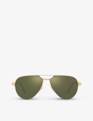 CARTIER: CT0386S pilot-frame metal sunglasses