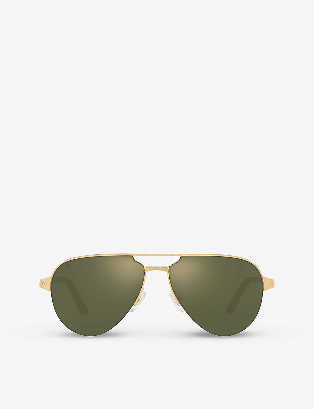 Cartier Womens Ct0386s Pilot-frame Metal Sunglasses