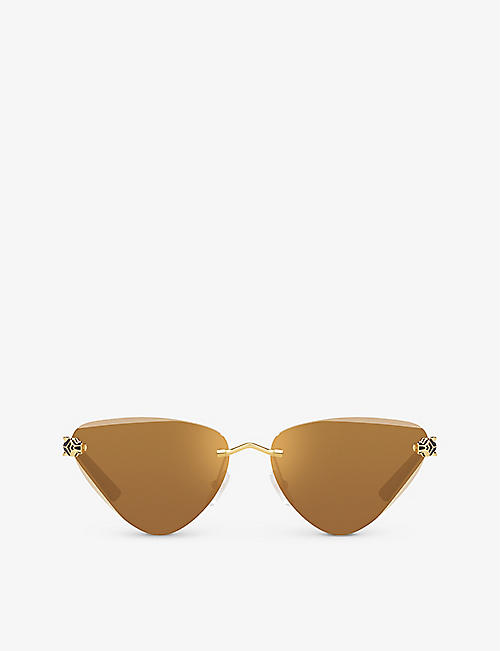 CARTIER: CT0399S Panthere cat-eye metal sunglasses