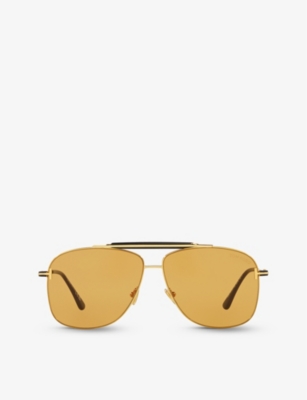 TOM FORD: TR001628 Jaden aviator-frame metal sunglasses