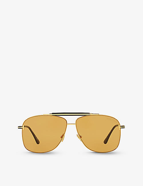 TOM FORD: TR001628 Jaden aviator-frame metal sunglasses