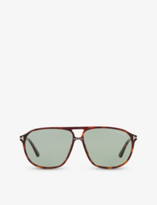 Tom Ford Womens Tr001634 Bruce Tortoiseshell Aviator-frame Acetate Sunglasses In Multi