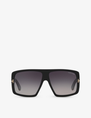 Tom Ford Womens Tr001642 Raven Rectangle-frame Acetate Sunglasses