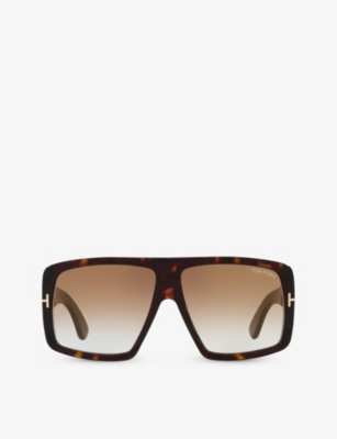 Tom Ford Raven Tortoiseshell-effect Oversize-frame Sunglasses