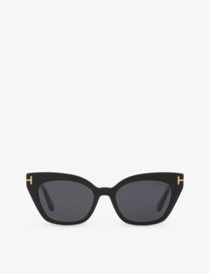 Shop Tom Ford Women's Tr001638 Juliette Cat Eye-frame Acetate Sunglasses
