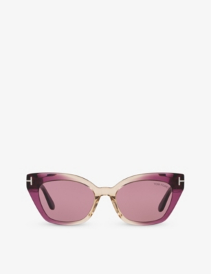 Tom Ford Womens Tr001638 Juliette Cat Eye-frame Acetate Sunglasses In Purple