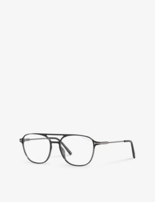 Shop Tom Ford Women's Tr001660 Ft5874-b Pilot-frame Injected Glasses