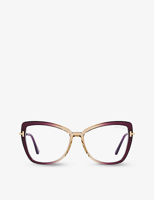 TOM FORD: TR001665 butterfly-frame acetate optical glasses