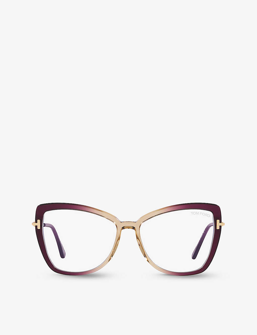 Tom Ford Womens Tr001665 Butterfly-frame Acetate Optical Glasses