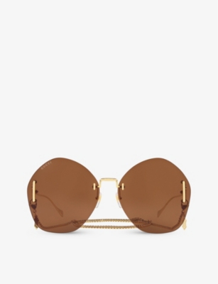 Gucci Woman Sunglass Gg1203s In Brown