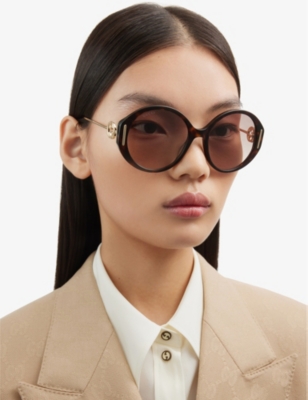 GUCCI: GC001958 GG1202S round-frame acetate sunglasses