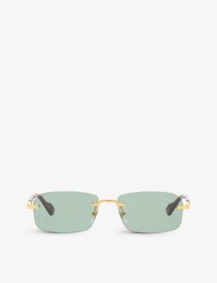 GUCCI: GC001968 GG1221S rectangle-frame polyamide sunglasses