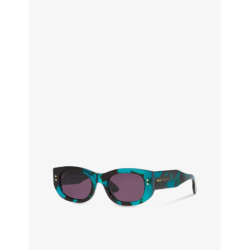 Shop Gucci Women's Gc001936 Gg1215s Rectangle-frame Acetate Sunglasses