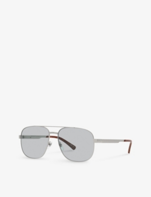 Gucci Womens Gc001969 Gg1223s Pilot-frame Metal Sunglasses
