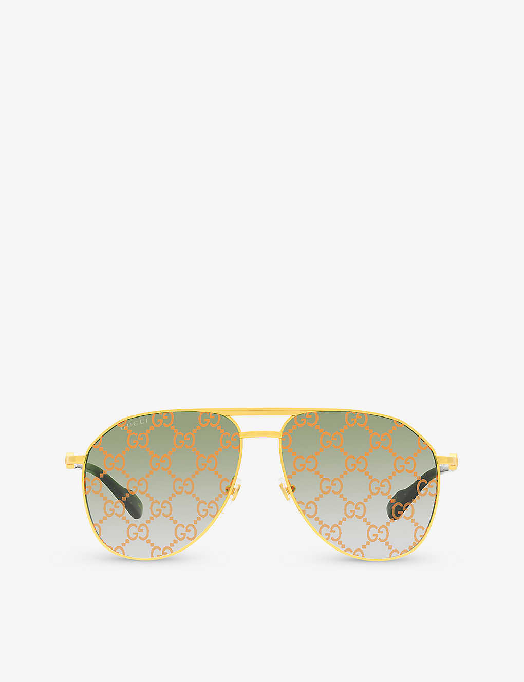 Gucci Womens Gc001938 Gg1220s Pilot-frame Polyamide Sunglasses