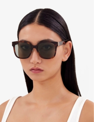 SAINT LAURENT: YS000465 cat-eye acetate sunglasses