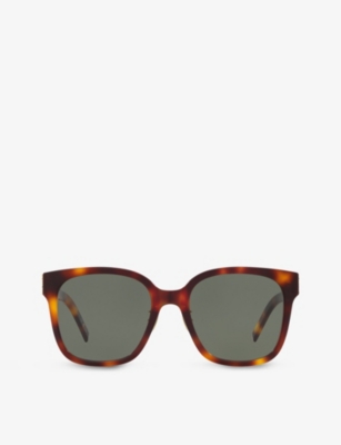 Saint Laurent Womens Ys000465 Cat-eye Acetate Sunglasses In Brown