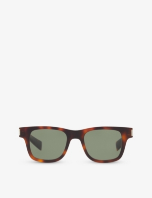 SAINT LAURENT: SL564 square-frame tortoiseshell acetate sunglasses