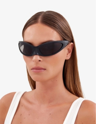 Balenciaga Womens Bb0251s Cat-eye Acetate Sunglasses