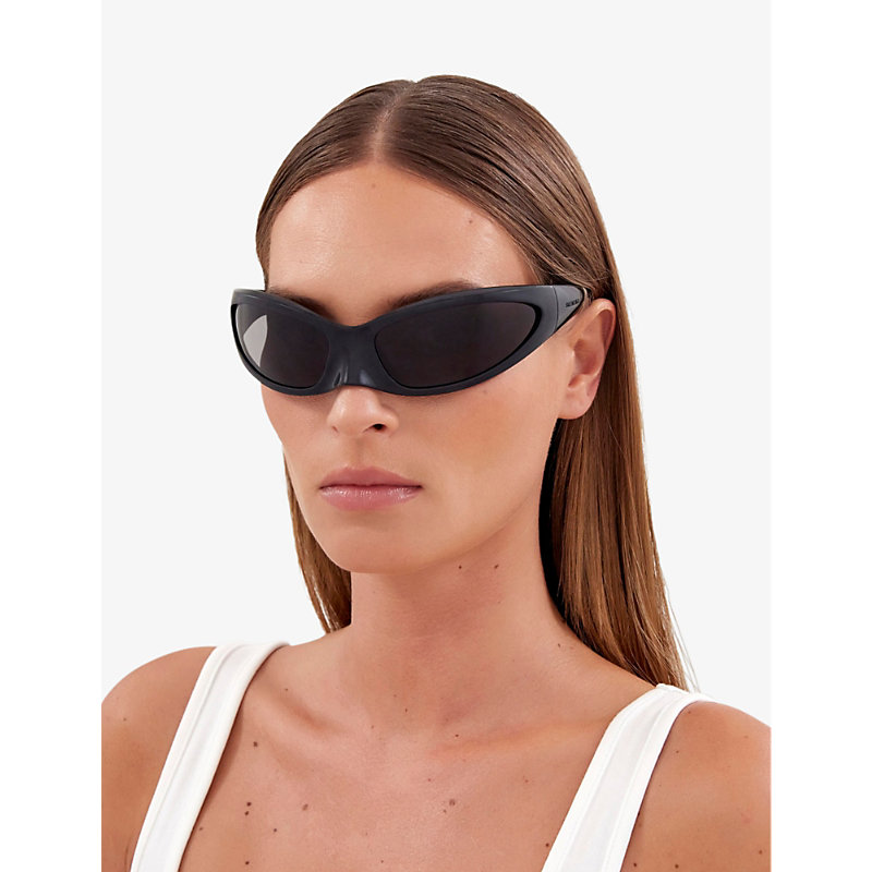 Shop Balenciaga Women's Bb0251s Cat-eye Acetate Sunglasses
