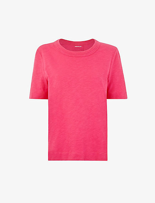 WHISTLES: Double neckline-trim relaxed-silhouette cotton-jersey T-shirt