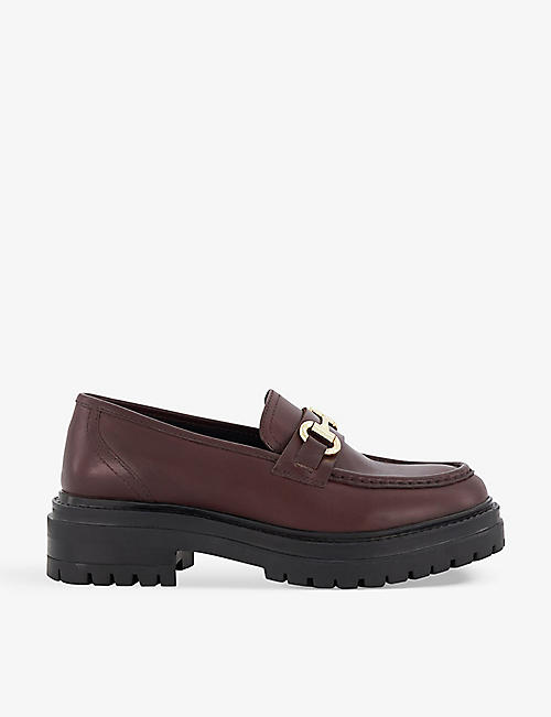 DUNE: Gallagher snaffle-trim chunky-sole leather loafers