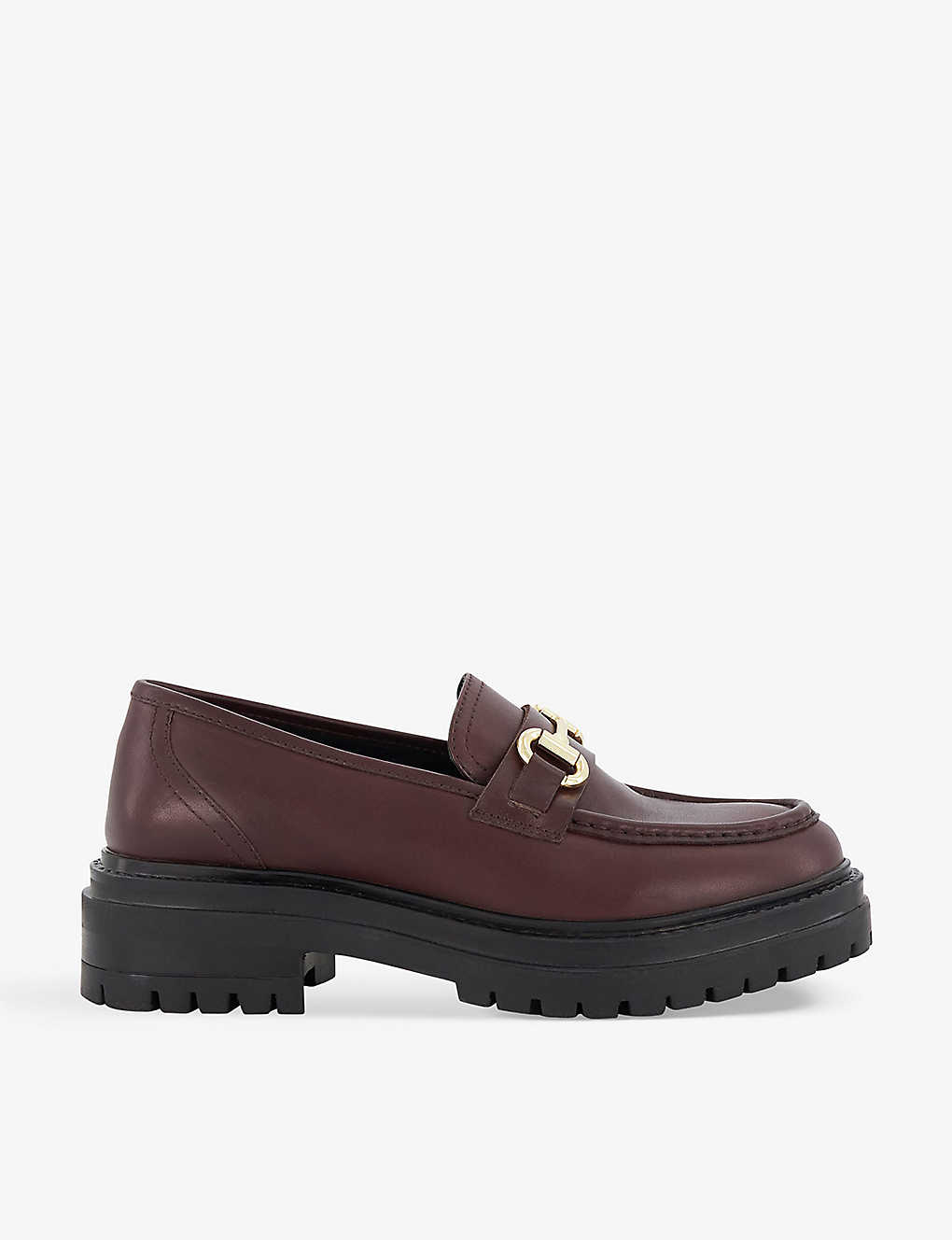 Dune Gallagher Snaffle-trim Chunky-sole Leather Loafers In Burgundy-leather