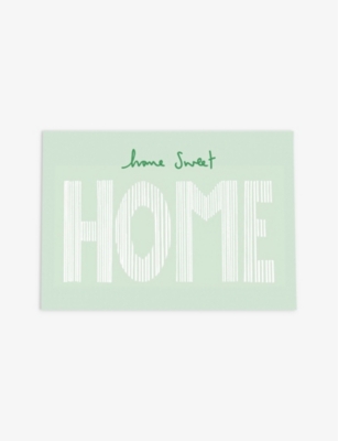 HEATHER EVELYN: Home Sweet Home striped text-print greetings card 11cm x 15cm