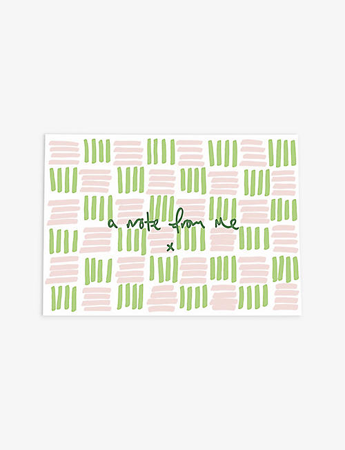 HEATHER EVELYN: A Note From Me graphic-print greetings card 11cm x 15cm