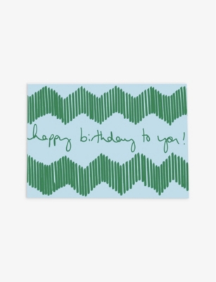 HEATHER EVELYN: Zig zag-print birthday card 11cm x 15cm