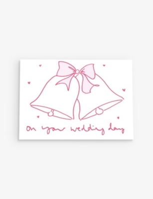 HEATHER EVELYN: On Your Wedding Day graphic-print greetings card 11cm x 15cm