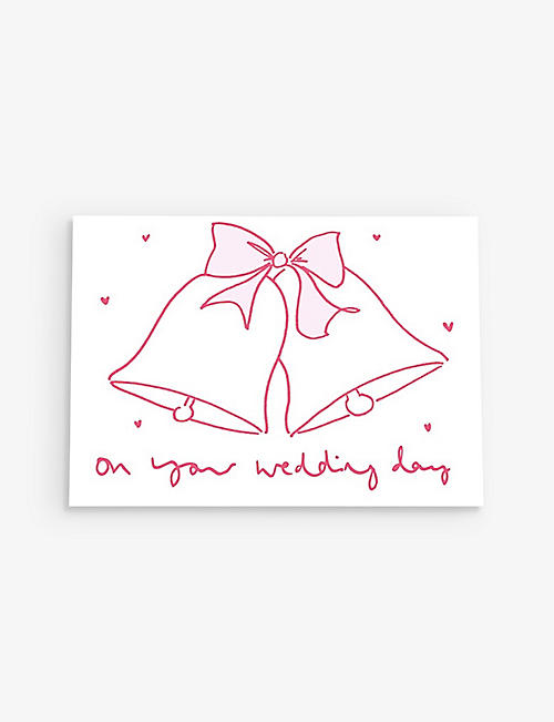 HEATHER EVELYN: On Your Wedding Day graphic-print greetings card 11cm x 15cm