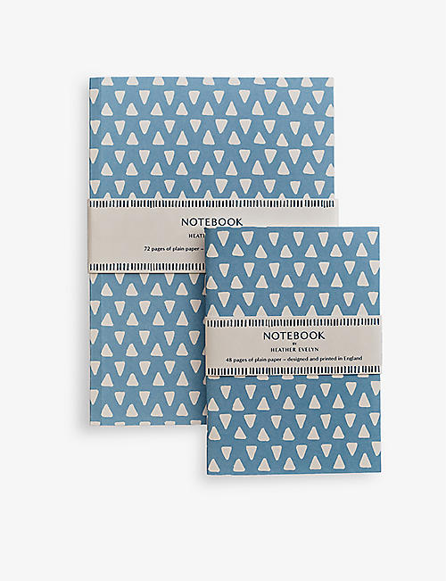 HEATHER EVELYN: A5 Perfect Bound Triangle Blue